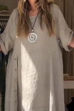 Full Size Relaxed Fit Short Sleeves Dress Plus Size