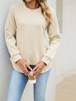 Textured Crew Neck Sweatshirt