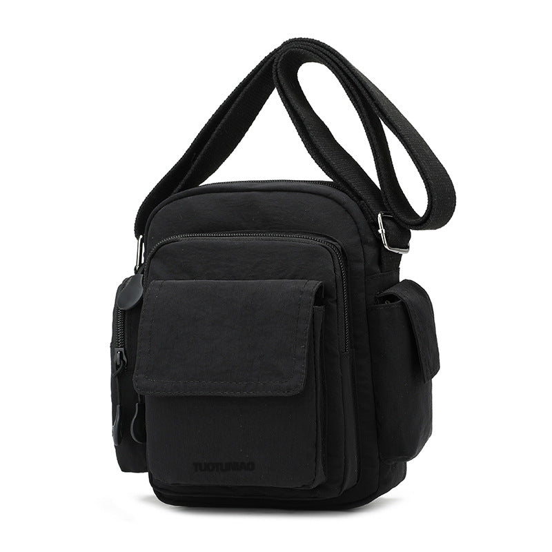 Multi-Pocket Lightweight Nylon Crossbody Bag