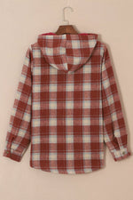 Fleece Lined Plaid Hooded Jacket