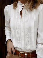 Lace Trim Long Sleeve Shirt