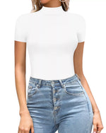Mock Neck Short Sleeve Bodysuit