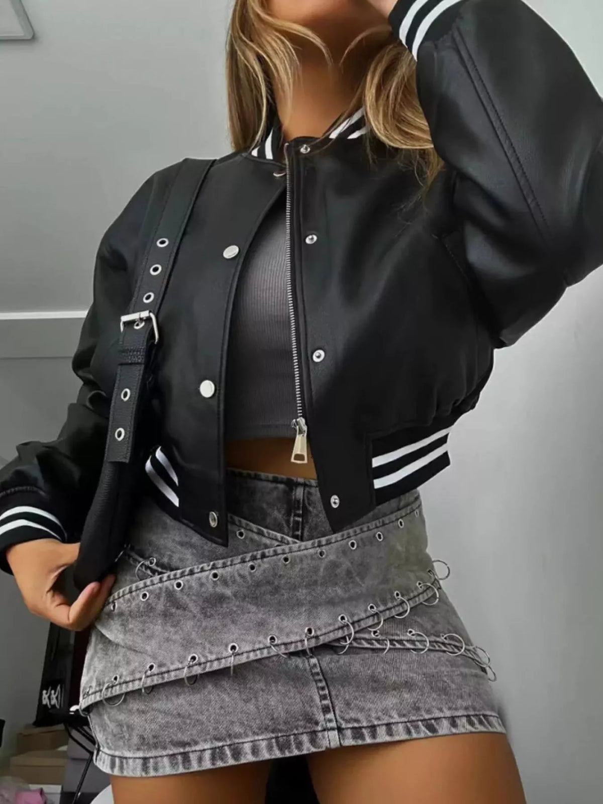 Snap Down Long Sleeve Jacket