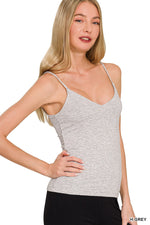 Zenana Double Layered V-neck Spaghetti Cami