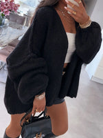 Open Front Dropped Shoulder Cardigan