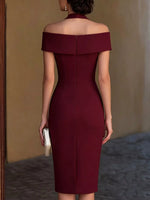 Cold Shoulder Halter Neck Midi Dress