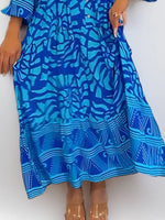 Printed Button Front Midi Dress