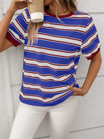 Striped Short Sleeve Crew Neck T-Shirt