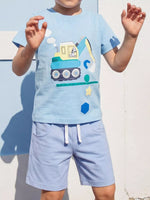 Children's Excavator Print T-shirt and Shorts Set