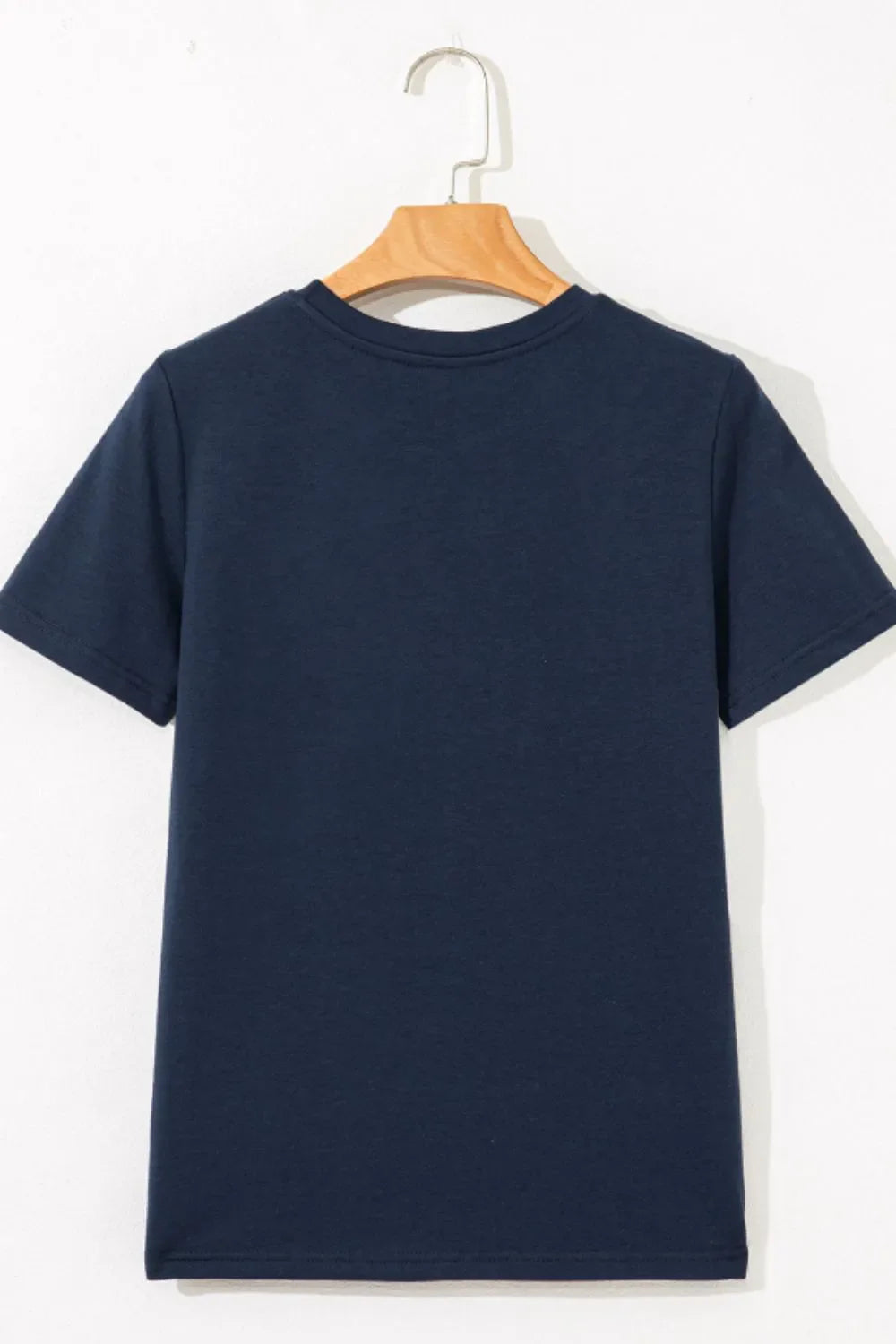 Solid Color Round Neck T Shirt