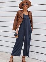 Sleeveless Wide Leg Casual Jumpsuit