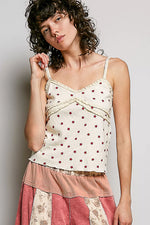 POL Star Printed Lightweight Ribbed Knit Cami