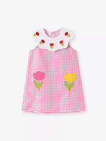 Children's Floral Plaid Sleeveless Dress