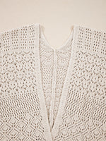 Hollowed Knit Open Front Cardigan