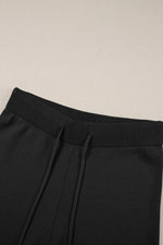 Contrast Trim Round Neck Top and Pants Set