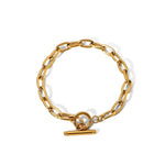 18K Gold-Plated Stainless Steel Toggle Chain Bracelet