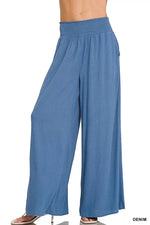 Zenana Smocked Waistband Wide Leg Lounge Pants