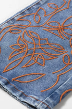 Embroidered Flare Leg Jeans