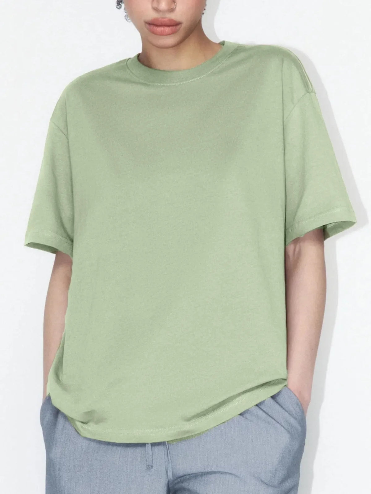 Plus Size Oversized Round Neck Short Sleeve T-Shirt