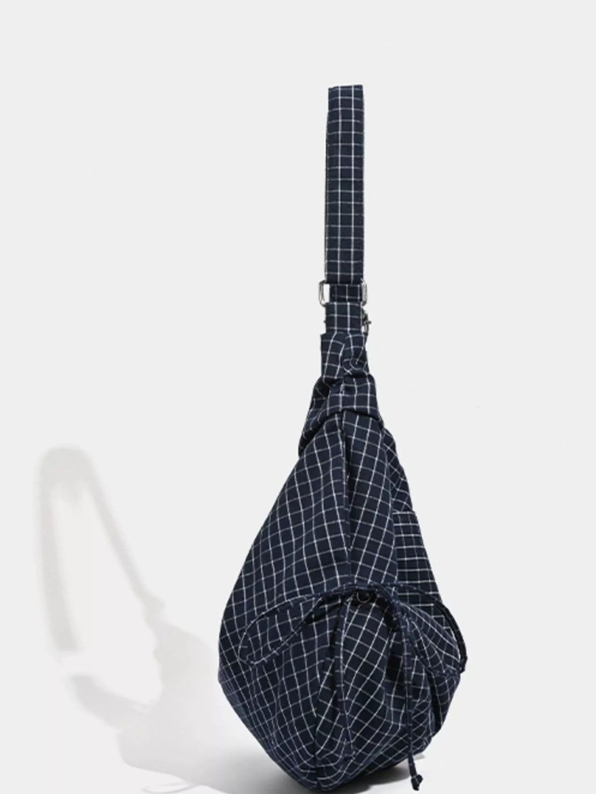 Plaid Pattern Ruched Shoulder Bag