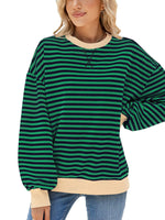 Striped Crew Neck Long Sleeve Sweatshirt