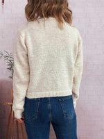 Button-Up Ribbed Hem Cardigan with Chest Pocket