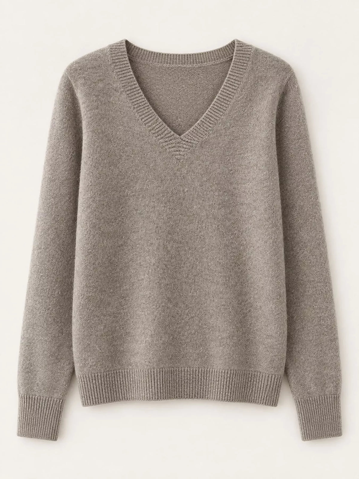 V-Neck Solid Color Sweater