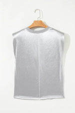 Round Neck Satin Tank Top