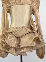 Ruffled Long Sleeve Mini Dress