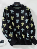 Clover Round Neck Long Sleeve Sweater