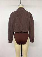 Striped Button-Up Bodysuit