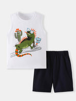 Children's Lizard Round Neck Tank and Shorts Set