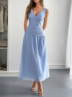 Cutout V-Neck Sleeveless Midi Dress