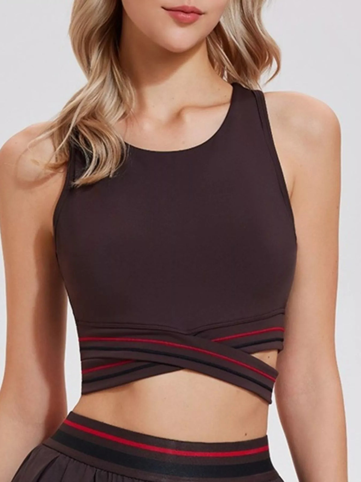 Full Size Criss-Cross Hem Active Tank Plus Size