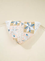 Geo Pattern Patchwork Hoodie with Kangaroo Pocket