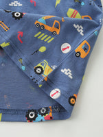 Children's Construction Vehicle Print Short Sleeve T-Shirt