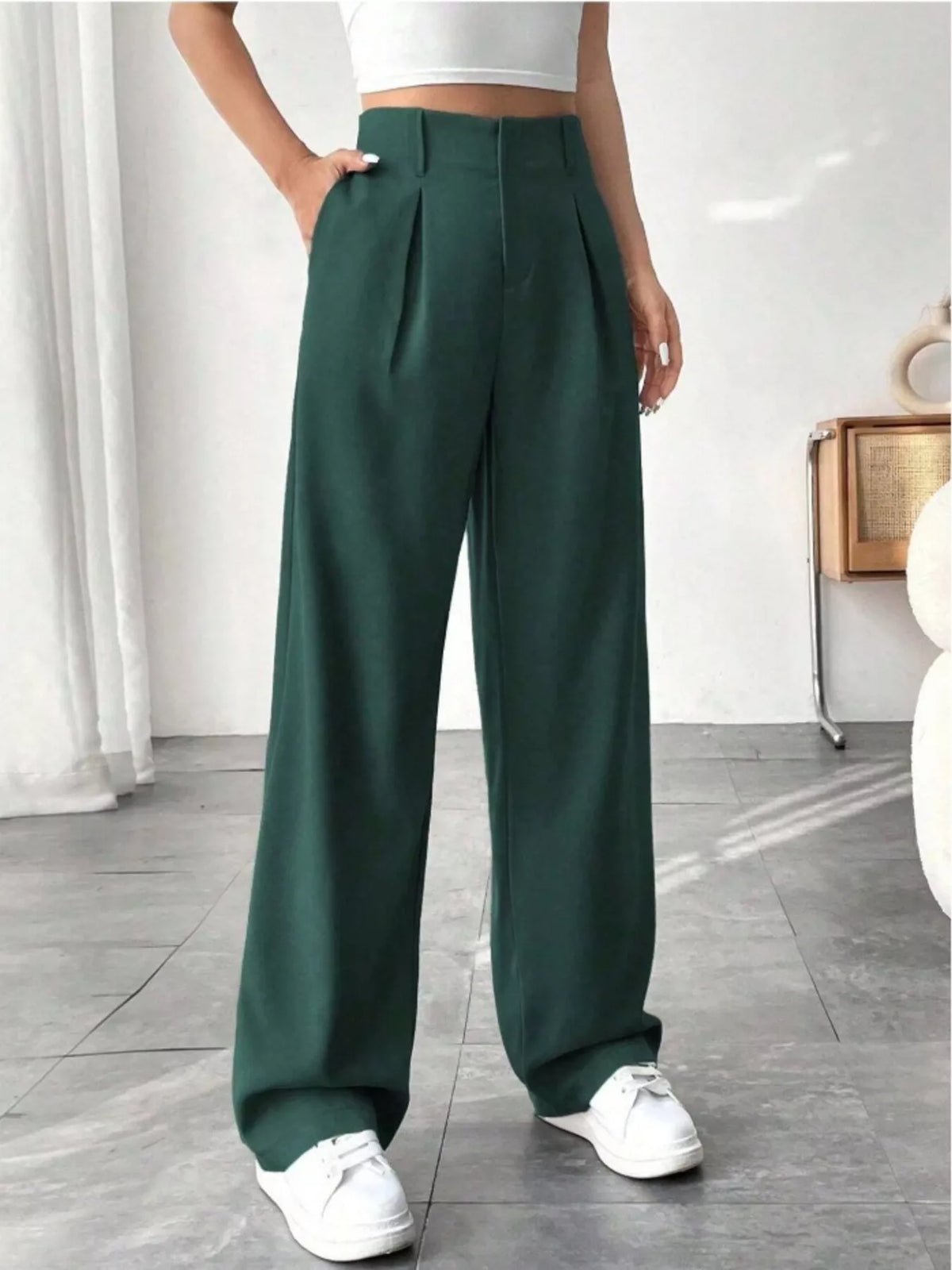 Wide Leg Pleated Pants