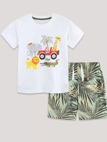Children's Animal Graphic Tee and Shorts Set