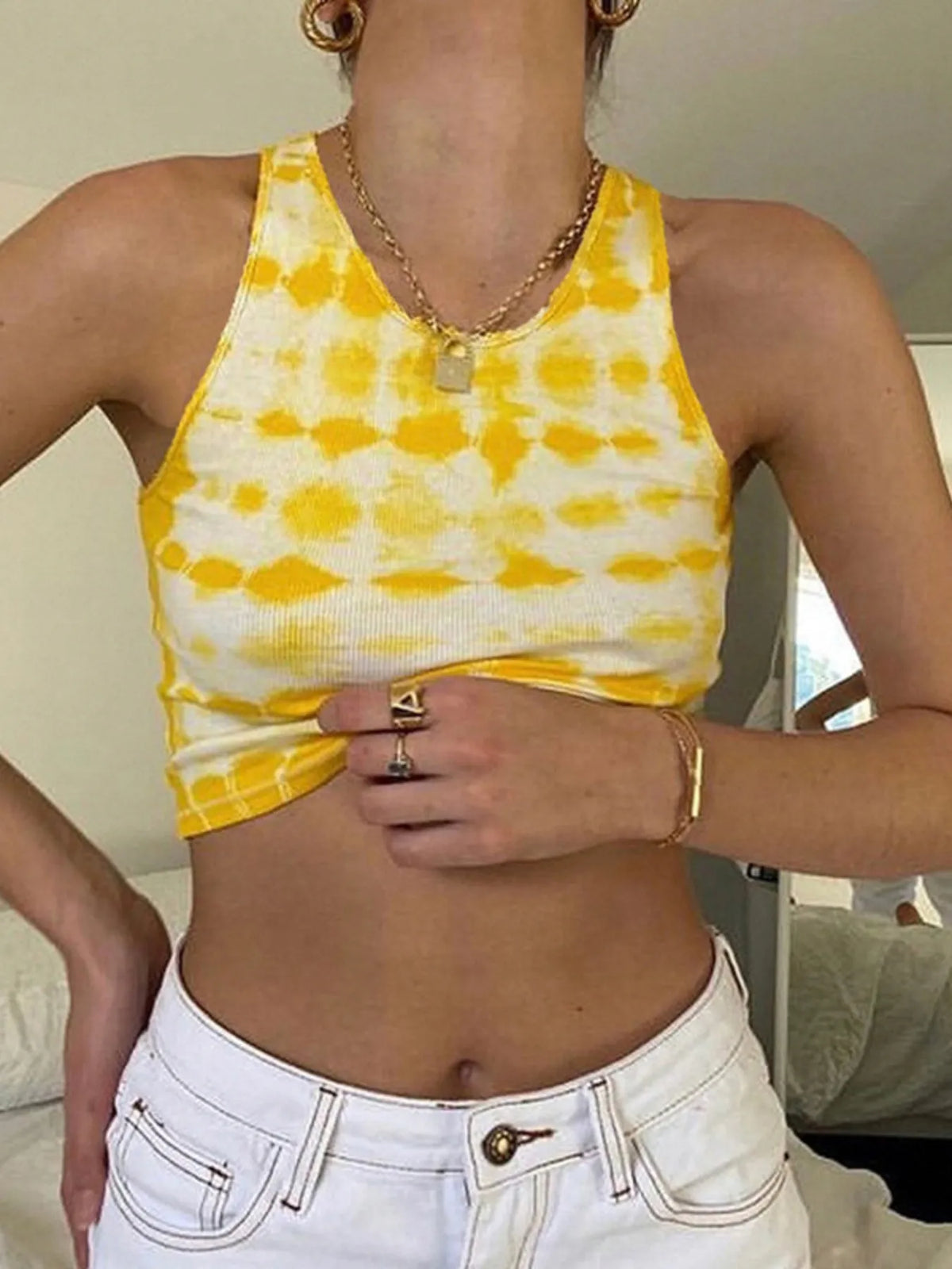 Tie-Dye Ribbed Tank Top