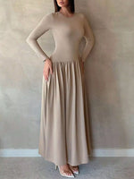 Long Sleeve A-Line Maxi Dress