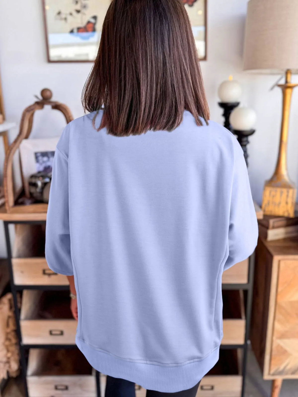 Flower Oversized Round Neck T-Shirt