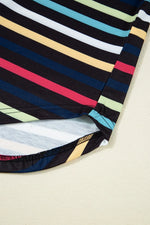 Colorful Striped Short Sleeve Casual T-Shirt