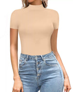 Mock Neck Short Sleeve Bodysuit