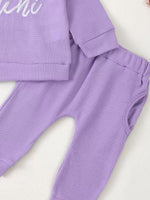 Children's Letter Ruffled Trim Top and Pants Set