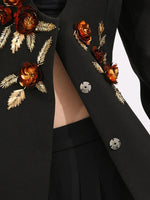 Embroidered Long Sleeve Blazer