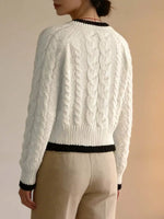 Cable Knit Button Up Cardigan