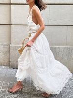 Lace Detail Wide Strap Dress