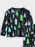 Children's Christmas Tree Print Pajama Set