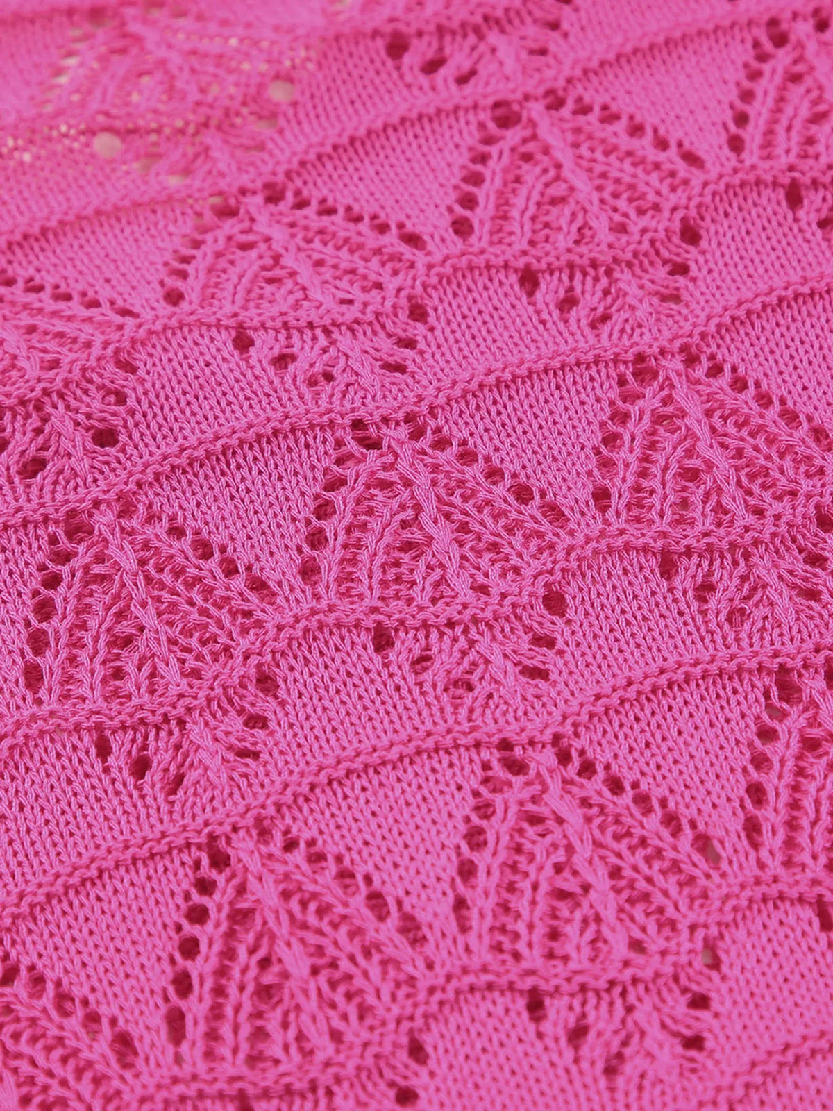 Buttoned Front Openwork Cardigan