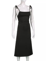 Ruched Tie Shoulder Midi Dress